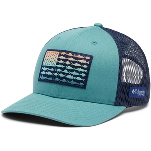 image:imageColumbia Unisex Adult PFG Logo Mesh Ball CapTranquil Teal  Collegiate Navy
