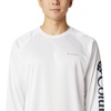 image:imageColumbia Mens Fork Stream Long Sleeve ShirtWhiteCollegiate Navy Logo