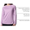 image:imageColumbia Womens Super Tidal Tee Long SleeveHydrangea HeatherWhite Logo