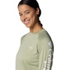 image:imageColumbia Womens Super Tidal Tee Long SleeveSmokey Sage HeatherWhite Logo
