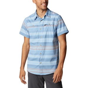 image:imageColumbia Mens Newton Ridge Plaid Short SleeveJet Stream Striped Sunset