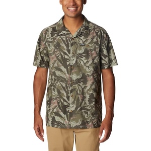 image:imageColumbia Mens Pine Canyon Short SleeveHiking ShirtStone Green Floriculture