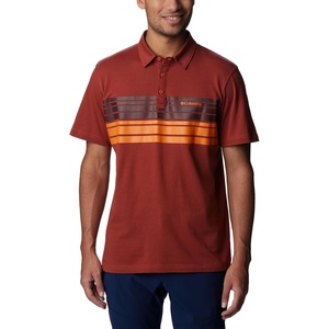 image:imageColumbia Mens Thistletown Ridge Polo Sp21Warp Red Heather  Double Decker Stripe