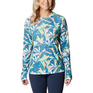 image:imageColumbia Womens Super Tidal Tee Long SleeveElectric Turquoise Hidden Paradise