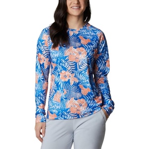 image:imageColumbia Womens Super Tidal Tee Long SleeveHarbor Blue Batik Floral Print