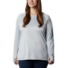 image:imageColumbia Womens Tidal Tee HoodieCirrus GreyStormy Blue Logo