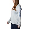 image:imageColumbia Womens Tidal Tee HoodieCirrus GreyStormy Blue Logo
