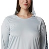 image:imageColumbia Womens Tidal Tee HoodieCirrus GreyStormy Blue Logo