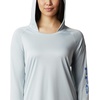 image:imageColumbia Womens Tidal Tee HoodieCirrus GreyStormy Blue Logo
