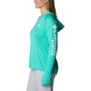 image:imageColumbia Womens Tidal Tee HoodieElectric TurquoiseWhite Logo