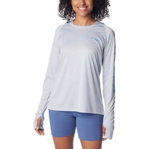 image:imageColumbia Womens Tidal Tee HoodieCirrus GreyOcean Blue Logo
