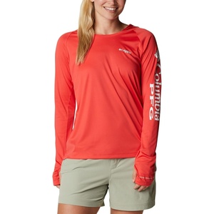 image:imageColumbia Womens Tidal Tee HoodieRed HibiscusWhite Logo