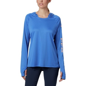 image:imageColumbia Womens Tidal Tee HoodieStormy BlueLight Coral Logo