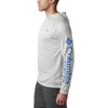 image:imageColumbia Mens PFG Terminal Tackle HoodieCool Grey HeatherVivid Blue Logo