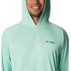 image:imageColumbia Mens PFG Terminal Tackle HoodieMint Cay HeatherCollegiate Navy Logo