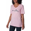 image:imageColumbia Womens Bluebird Day Relaxed V NeckWild Rose HeatherJubilant Flower Graphic