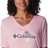 image:imageColumbia Womens Bluebird Day Relaxed V NeckWild Rose HeatherJubilant Flower Graphic