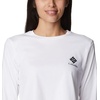 image:imageColumbia Womens Standard North Cascades Long Sleeve Cropped TeeWhiteCsc Stacked Mini Graphic