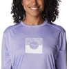 image:imageColumbia Womens Summerdry Graphic Long Sleeve TeeFrosted PurpleCsc Split Leaves Graphic