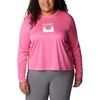 image:imageColumbia Womens Summerdry Graphic Long Sleeve TeeWild GeraniumCsc Split Leaves Graphic