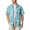 Bright Aqua Polynesian Print