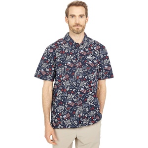 image:imageColumbia Sportswear Mens Trollers Best Short Sleeve ShirtCollegiate Navy Americana Fishing Print