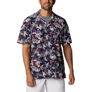 image:imageColumbia Sportswear Mens Trollers Best Short Sleeve ShirtCollegiate Navy Fireworks Fish Print