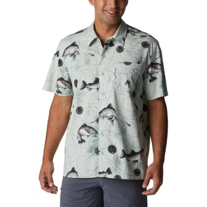 image:imageColumbia Sportswear Mens Trollers Best Short Sleeve ShirtCool Green Freshwater Dryfly Print