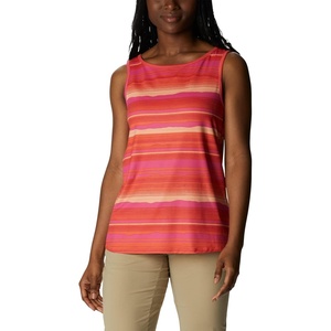 image:imageColumbia Womens Columbia Womens Chill River Tank Top Moisture Wicking Sun ProtectionSunset OrangeHorizons Stripe