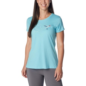 image:imageColumbia Womens Daisy Days Short Sleeve Graphic TeeAquamarine HeatherFancy Flyer