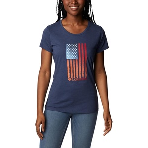 image:imageColumbia Womens Daisy Days Short Sleeve Graphic TeeNocturnal HeatherWatercolor Flag Graphic