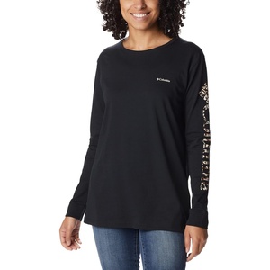 image:imageColumbia Womens North Cascades Long Sleeve TeeBlackCsc Branded Text Mountain Sleeve
