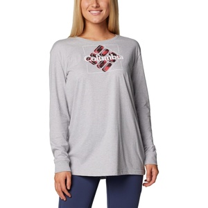 image:imageColumbia Womens North Cascades Long Sleeve TeeColm Grey HthrDimensional Gem Omblur