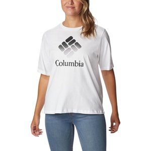 image:imageColumbia Womens North Cascades Relaxed TeeWhiteFramed Halftone Logo Graphic