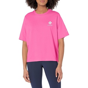 image:imageColumbia Womens North Cascades Relaxed TeeWild GeraniumFramed Halftone Logo Grx