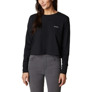 image:imageColumbia Womens Standard North Cascades Long Sleeve Cropped TeeBlackBoundless Graphic