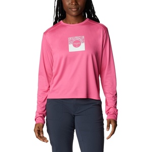 image:imageColumbia Womens Summerdry Graphic Long Sleeve TeeWild GeraniumCsc Split Leaves Graphic