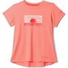 image:imageColumbia Kids Tech Trail Utility Short Sleeve Graphic Crew Little KidBig KidHot CoralFloral Groove