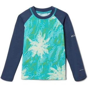 image:imageColumbia BabyBoys Sandy Shores Printed Long Sleeve SunguardBright Aqua Topo PalmsDark Mountain