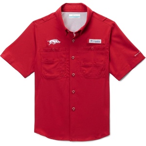image:imageColumbia Boys Collegiate Tamiami Short Sleeve ShirtArk  Red Velvet