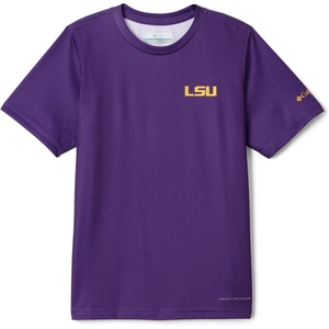 image:imageColumbia Boys Collegiate Terminal Tackle Short Sleeve ShirtLsu  Vivid Purple