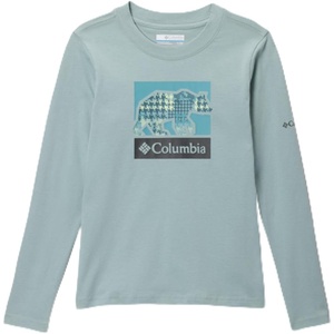 image:imageColumbia Girls Hazeldel Hill Long Sleeve Graphic TeeCrushed BlueBarely Printed