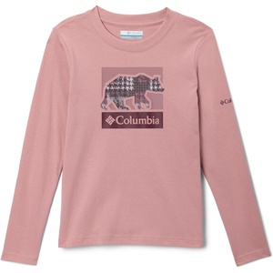 image:imageColumbia Girls Hazeldel Hill Long Sleeve Graphic TeeEraser PinkBarely Printed