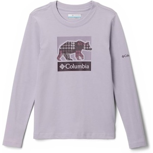 image:imageColumbia Girls Hazeldel Hill Long Sleeve Graphic TeeLavender PearlBarely Printed