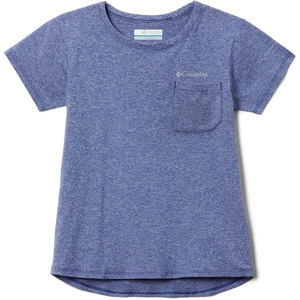 image:imageColumbia Girls Tech Trail Short Sleeve TeeDark Sapphire Heather