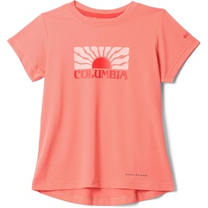 image:imageColumbia Kids Tech Trail Utility Short Sleeve Graphic Crew Little KidBig KidHot CoralFloral Groove