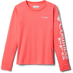 image:imageColumbia Kids Tidal Tee Long Sleeve Little KidsBig KidsNeon SunriseWhite Logo
