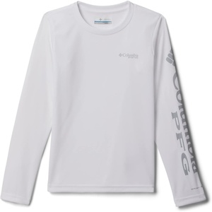 image:imageColumbia Kids Tidal Tee Long Sleeve Little KidsBig KidsWhiteCirrus Grey Logo