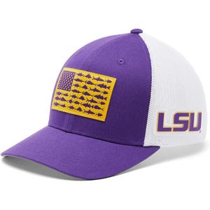 image:imageColumbia Collegiate PFG Mesh Fish Flag Ball CapLsu  Vivid Purple