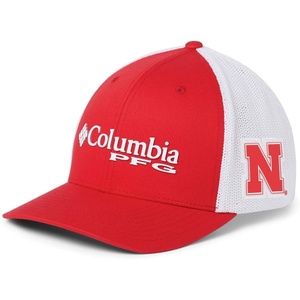 image:imageColumbia NCAA UnisexAdult PFG Mesh Ball Cap LargeXLargeNeb  Bright Red